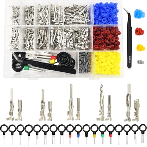 859pcs Automotive Electrical Pin Connectors Kit Crimp Pin Terminals - color: 859pcs Pin Terminals