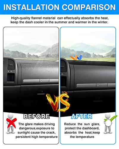 Autorder Dashboard Cover Mat for 2007-2013 Chevy Chevrolet Silverado/GMC Sierra/Avalanche, 2007-2014 GMC Yukon/Chevrolet Tahoe/Suburban with 2 Glove Boxes Accessories Dash Cover Flannel Dash Mat - size: Black 07-13 Silverado 2 Glove Boxes
