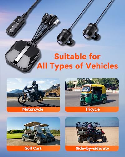 Vantrue F1 Motorcycle 4K Dash Cam Front and Rear, 4K + 1080P Camera