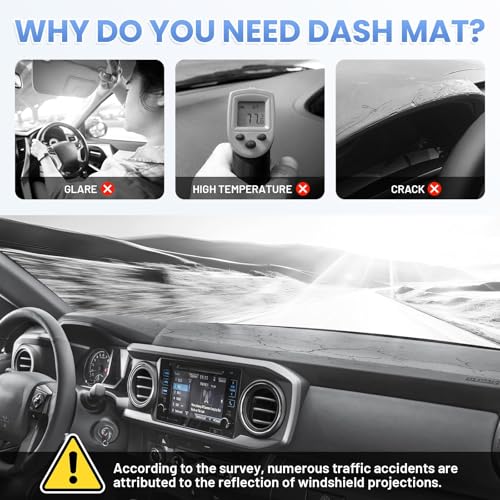Sunsdrew Dash Cover for 2016-2022 2023 Toyota Tacoma Dashboard Cover Mat - size: 16-23 Tacoma Dash Cover