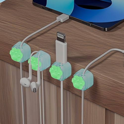 9Pack Magnetic Cable Clips,Night-Glowing Cord Holder,Blue Cat - color: Blue Cat