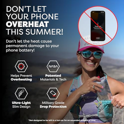 PHOOZY Apollo Thermal Phone Case | Insulated Phone Pouch Extends Battery Life 3X | Heat Resistant Drop Protection | Military Grade Water Resistant | Large | Silver - color: Silver, size: Large