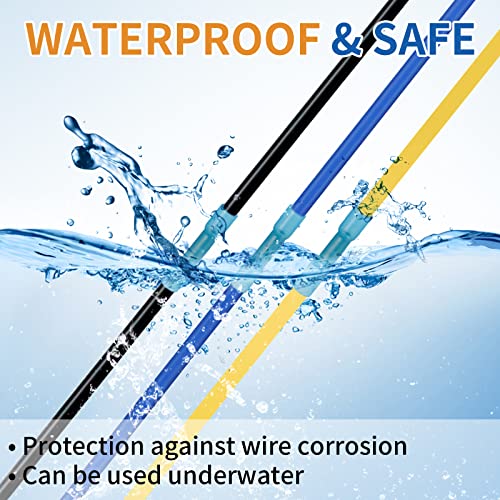 200Pcs Heat Shrink Butt Connectors, Waterproof Insulated Electrical Terminals Kit, Electrical Wire Crimp Connector for Automotive Marine Boat Truck Stereo Joint