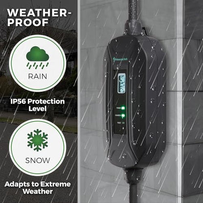 PRIMECOMTECH PRIMECOM Level 2 Electric Vehicle (EV) Charger (220V / 240Volt, 16Amp) Portable EVSE Smart Electric Car Charger, 30', 40', and 50 Feet Lengths (6-30P, 30 Feet) - color: 6-30P, size: 30 Feet