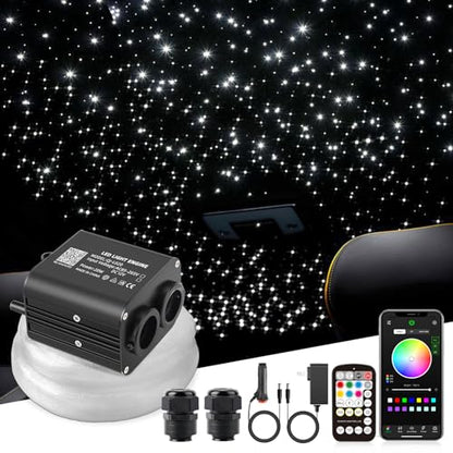 20W Twinkle Starlight Headliner Kit, Star Lights for Car Roof Decoration, Fiber Cable 800pcs of (0.03+0.04+0.06in)*9.8ft Star Light Headliner with Bluetooth APP/Remote/Music Mode - size: Standard+800pcs of (0.03+0.04+0.06in)*9.8ft