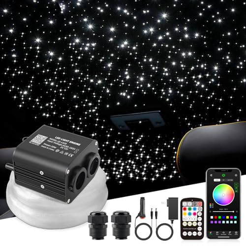 20W Twinkle Starlight Headliner Kit, Star Lights for Car Roof & Home Decoration, Fiber Cable 1000pcs*0.03in*13.1ft Star Light Headliner with Bluetooth APP/Remote Control/Music Mode - size: Standard+1000pcs*0.03in*13.1ft