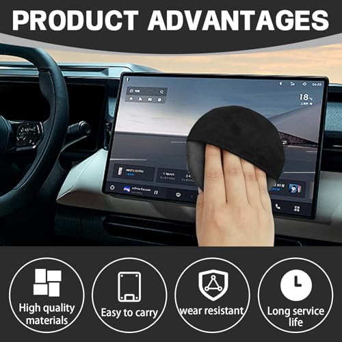 Car Screen Cleaner, Touch Screen Cleaner Cloth for Car, Microfiber Cleaning Pad Car Cleaning Wipes, Car Interior Cleaning Cloth Fit for Car Dashboard/Display/Electronic Devices (Round) - style: Round