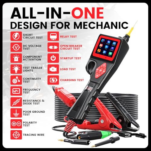 TopDiag P200 Power Circuit Probe Kit - Circuit Breaker Finder, Automotive Circuit Tester, 9~30V Voltage Range, Multimeter, Relay Test, Fuel Injector Tester, Activating Component, Oscilloscope Mode - style: P200