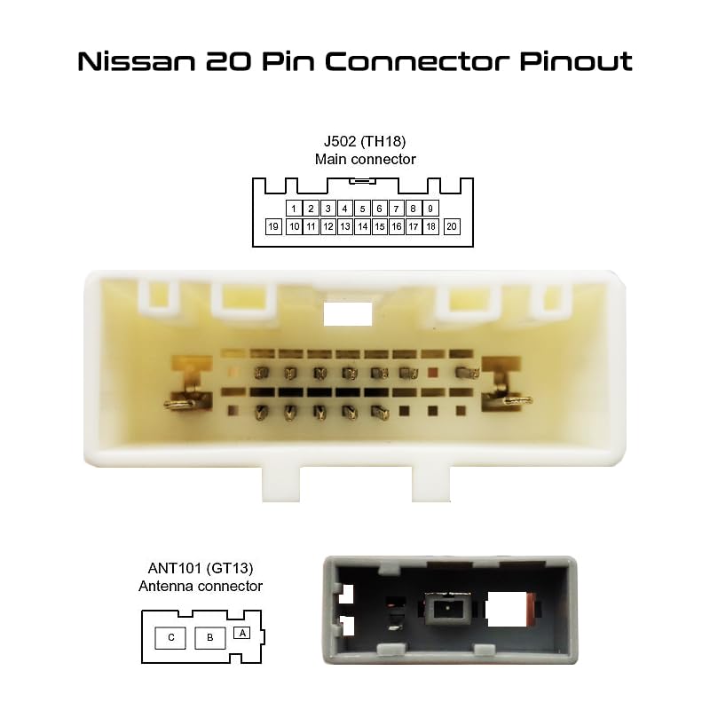 16 Pin Car Radio Stereo Power Harness Loom Wire for Nissan Altima Juke Teana Sunny Subaru Forester Adapter w/Radio Antenna Adapter for Aftermarket Android Radio GPS NAVI