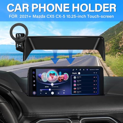 Car Phone Holder for 2021-2025 Mazda CX5 CX-5 Accessories 10.25-Inch Screen - size: For 21-25 Mazda CX5, 10.25-Inch