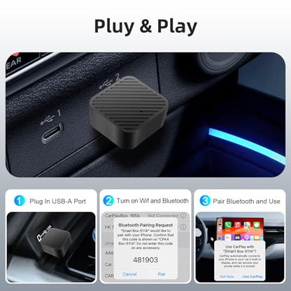 Mini Wireless CarPlay Adapter for iPhone, 2 in 1 CarPlay Wireless Adapter - style: RM-KPL077