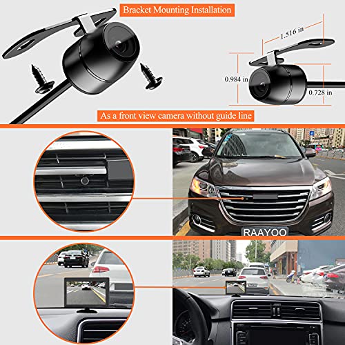 Backup Camera Flush Mount, Metal Housing 170°Wide View Angle Rear/Side/Front View Camera for Car, Clear Night Vision IP69 Waterproof Reverse Camera for Vehicle SUV RV Pickup, 18.5mm, 12V/24V, Black - color: Black