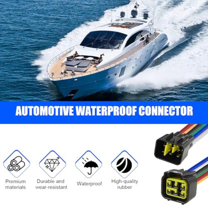 4 Pin Car Waterproof Connector, Vehicle Male and Female Electrical Way Wire Connector, Automotive Wire Connection Harness Pigtail Accessories, Universal for Truck RV SUV - size: 6 Pin