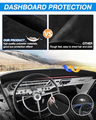 CARTIST Dash Cover Compatible with Ford F100/ F250/ F350 Pickup Truck 1967-1972 Dashboard Cover Mat Non-Slip Carpet Sunshield Glare UV Rays Protector - size: Ford F100/ F250/ F350 Pickup Truck 1967-1972