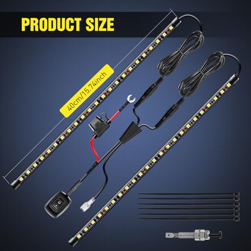 Nilight 2pcs Under Hood Light Strip 42LED Waterproof Underhood Work Light - size: 15.7 inch 2 pieces