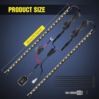 Nilight 2pcs Under Hood Light Strip 42LED Waterproof Underhood Work Light - size: 15.7 inch 2 pieces