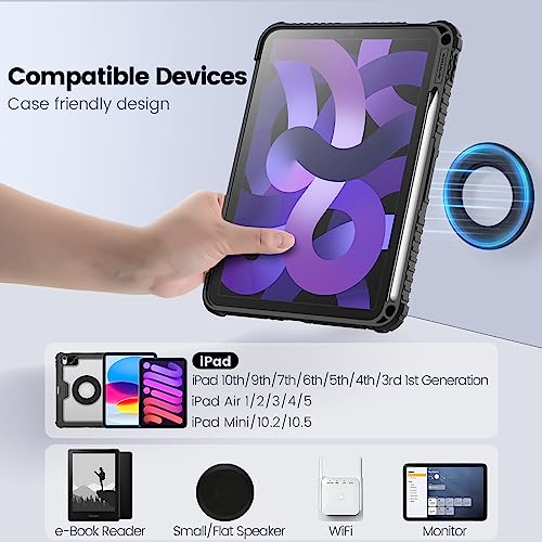 Nillkin Magnetic Tablet wall Mount and Holder for Bedroom car Back seat, headrest iPad Holder Mount for car Cradle Magnet for iPad 10th M5 M4 M3 Tablet,SnapHold Magnetic Sticker Bathroom,Fridge - color: Black