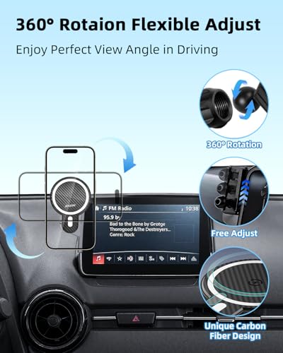 PZK Car Phone Mount for Mazda CX-3 2016-2021/ Mazda 3 2014-2016/MX-5 Miata - color: Magsafe+ Wireless Charger, size: MX-5 Miata 2016-2023 /CX-3 2016-2021/3 2014-2016