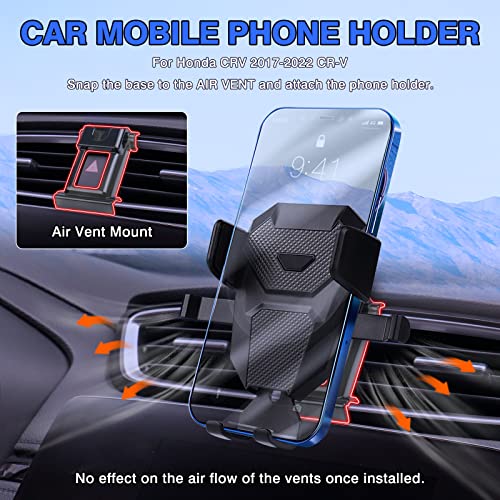 Karltys Car Phone Holder for Honda CR-V 2017-2022 Accessories, Air Vent CRV Cell Phone Holder Mount, Never Blocking Hands Free Thick Case Friendly Mobile Stand for 4-7 Inch Phones - size: 17-22 CR-V Phone Holder