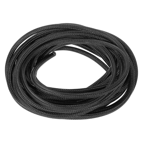 MECCANIXITY Split Sleeve Wire Loom 3/16" 25Ft Black Self Wrapping Braided Sleeve UL94-V2 Fireproof PET Sleeving for Automotive, Home Cable Management - color: Black, size: 3/16 Inch x 25Ft
