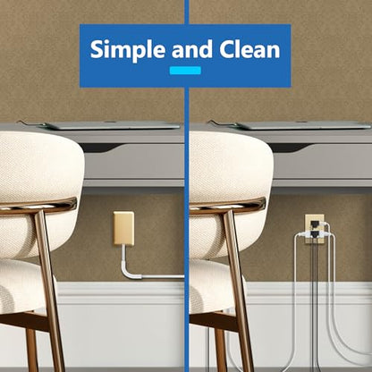 LIDER Outlet Extender with 3 Receptacles, 12W USB-A & USB-C, Flat-Face - color: Gold, size: 1 Pack