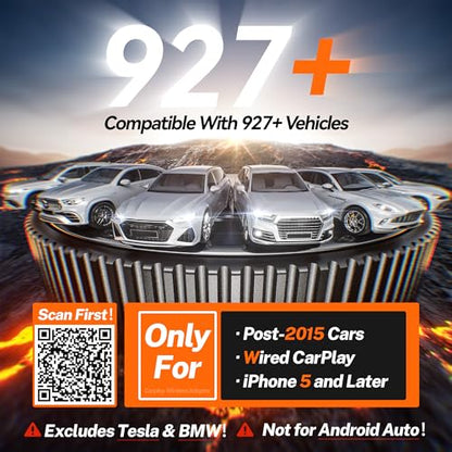 for Apple Carplay Wireless Adapter, 60% Smaller, 3X Fast Stable Connection, Bluetooth 5.3 & WiFi 6, Mini Carplay Dongle Support Map Music for iPhone 5~16, Fit for 927+ Cars, USB A/C, Gray