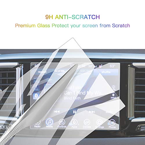 SKTU Screen Protector Foils for 2017-2020 Chrysler Pacifica Uconnect Navigation Display Tempered Glass 9H Hardness Anti Glare & Scratch HD Clear LCD GPS Touch Screen Protective Film (8.4In) - color: 2017-2020 Chrysler Pacifica 8.4In