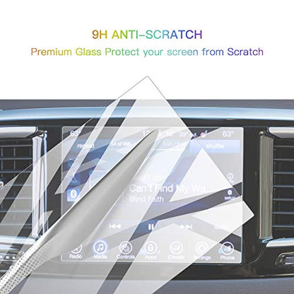 SKTU Screen Protector Foils for 2017-2020 Chrysler Pacifica Uconnect Navigation Display Tempered Glass 9H Hardness Anti Glare & Scratch HD Clear LCD GPS Touch Screen Protective Film (8.4In) - color: 2017-2020 Chrysler Pacifica 8.4In