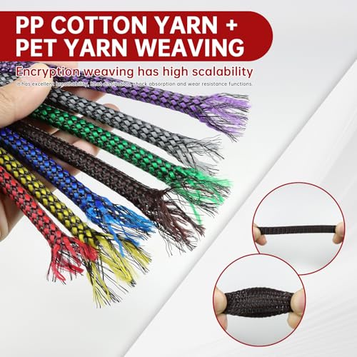 Expandable Braided Cable Sleeve, PP Yarn + PET Braided Expandable Sleeving Cable Management Protection High Density PET Wire Cover Sheath for Cables (Brown Black, 12mm (15/32")-19ft) - color: Brown Black, size: 12mm (15/32")-19ft