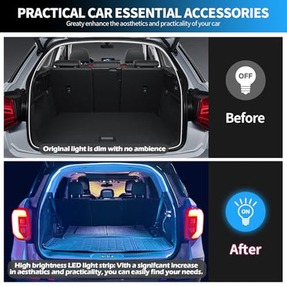 HOLDCY Car Trunk Cargo LED Strip Light, 12V Ice Blue 7000K, 118.11in - color: Ice Blue/7000K, size: 118.11 inches
