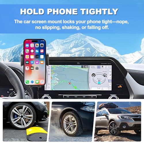 Car Phone Holder Fit for 2020-2025 Toyota Highlander Accessories Phone Mount 8-inch Screen Fixed Clip, Cell Phone Automobile Cradles Hands-Free 360 Degree Rotation Not Affect Air Vent - size: 2020-2025 Toyota Highlander