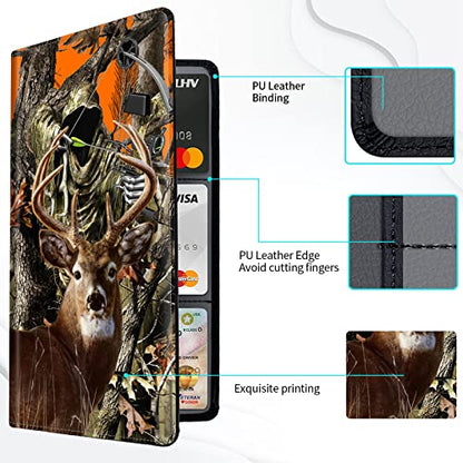 Car Registration and Insurance Card Holder, Premium Leather Vehicle Wallet Cover for Glove Box Car Organizer Drivers License / Cards / ID - Essentials Document Holder, Camo Camouflage Deer Hunter - color: Camo Camouflage Deer Hunter