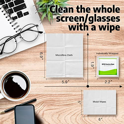 Screen Wipes Individually Wrapped, EOTW Pre-moistened Computer Phone Lens Cleaning Wipes for iPhone iPad Tablet PC Computer LED Screen, Pack of 400 - size: 1 Count (Pack of 400)