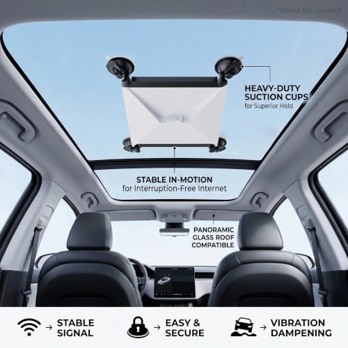 Mini Suction Cup Mount – Excellent, Reliable Car Window & Sunroof Mount for Starlink Mini, Strong Suction for Stable Signal on RVs, Boats, and Road Trips, Tool-Free Installation (Black)