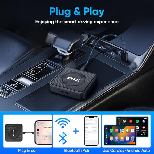 Upgraded Wireless CarPlay Adapter,Support Netflix YouTube, Plug & Play - style: with WIFI