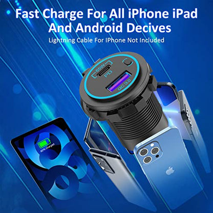 83W 12V Car USB Charger, 65W USB-C + Quick Charge – for Laptop & Phone