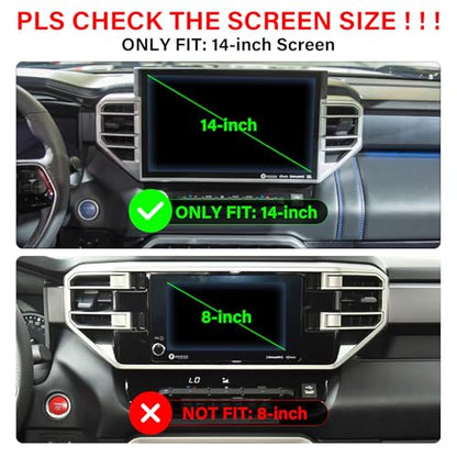 for MagSafe Car Phone Holder for 2022-2025 2026 Toyota Tundra Accessories, 2023-2026 Sequoia Magnetic Phone Holder 360° Cell Phone Mount for Toyota Tundra/Sequoia (14-Inch Screen Fixed Clip) - size: For 2022+Tundra/2023+Sequoia 14-in