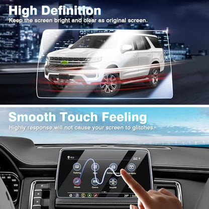 [Upgrade] 3 Pack 2021~2025 2026 Chevy Tahoe /Suburban /GMC Yukon Screen Protector [No Glare & Fingerprint] for 10.2-Inch Display & 12.6-Inch Rear Seat Media Touchscreen Tempered Glass Chevy Tahoe Accessories - color: Chevy Tahoe /Suburban /GMC Yukon