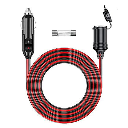 12V/24V Heavy Duty Cigarette Lighter Extension Cord 6FT 15A - size: 6FT