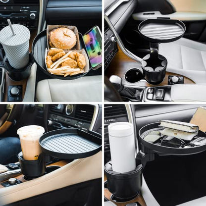 Macally Car Cup Holder Tray and Cup Holder Expander with Phone Slot - Enjoy Your Meal - 9" Car Food Tray Table and Drink Holder for Yeti, Hydroflask, etc. - size: Pro