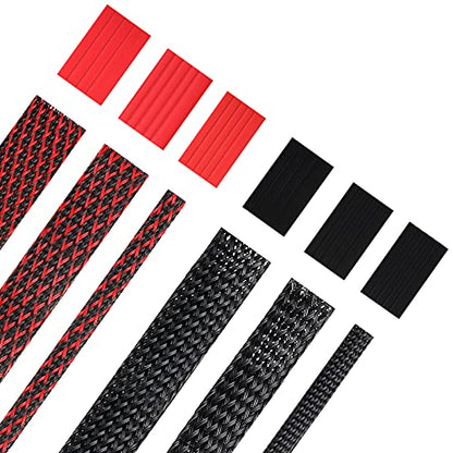 Xuniea 96ft Wire Loom Braided Cable 1/4, 1/2, 3/4 Inch,Black and Red - color: Black and Red, size: 1/4, 1/2, 3/4 Inch
