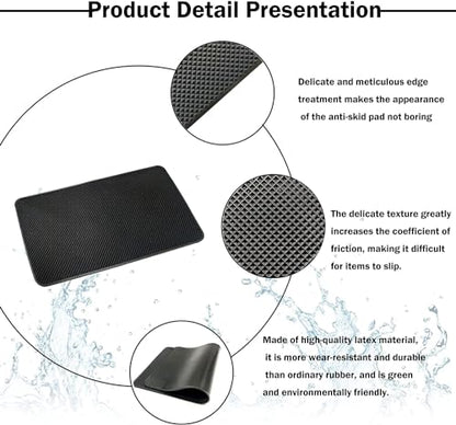 Car Dashboard Anti-Slip Mat, 10.6" x 5.9" Universal PVC Sticky Adhesive Pad for Auto, Multifunctional Vehicle Dash Strong Gripping Pad for Cell Phones Sunglasses Keys Coins Cell Phone Automobile Pads
