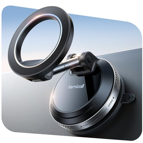 Lamicall Car Phone Holder for Magsafe Dashboard Windshield Nano Gel Vacuum - color: NEW Upgraded - Silver