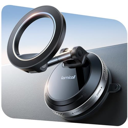Lamicall Car Phone Holder for Magsafe Dashboard Windshield Nano Gel Vacuum - color: NEW Upgraded - Silver