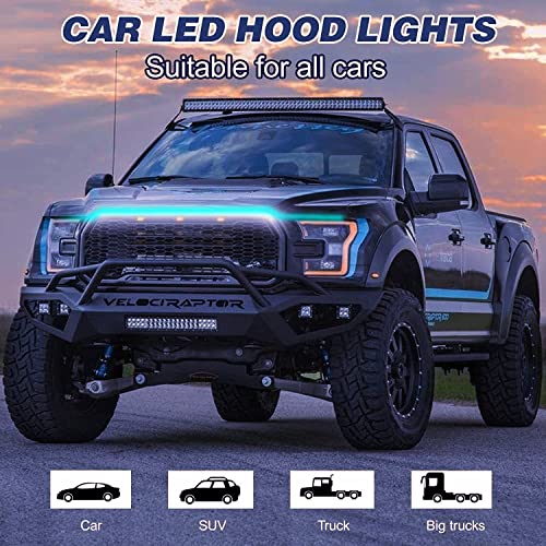 Car Hood Light Strip, 70 Inch LED Bonnet for Cars, SUVs, Trucks, Ice Blue - color: Ice Blue, size: 70 Inches