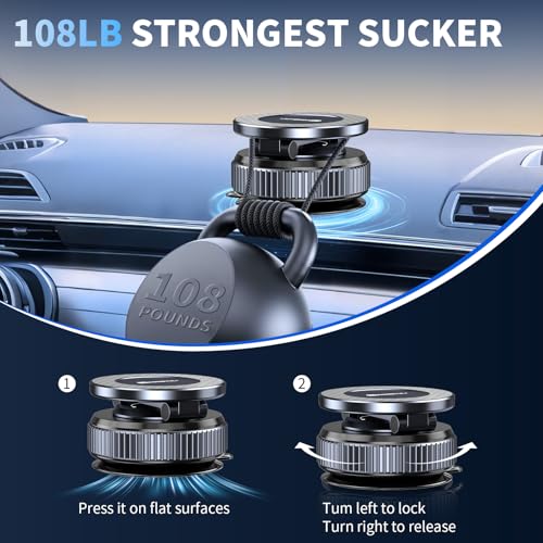 Car Phone Holder, 360°Adjustable Magnetic Phone Holder for Car,Super Magnetic Suction Cup Phone Mount,Phone Holders for Your Car for iPhone 17 Pro Max 16 15 14 13 12 Air Plus