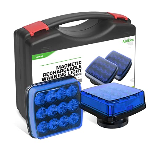 Agrieyes W02 Magnetic Flashing Lights, Wireless Strobe Lights, Blue - color: Blue