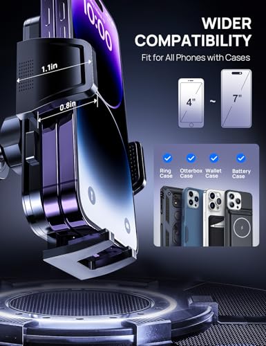 Air Vent Car Phone Holder, Stable Metal Hook, Wide Clamp, Anti-Vibration - color: AC-Cyan