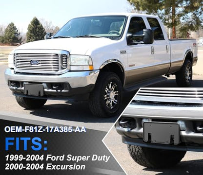 License Plate Frame for 1999-2004 Ford F250 F350 F450 F550 Super Duty - size: For 99-2004 F250 F350 F450 F550