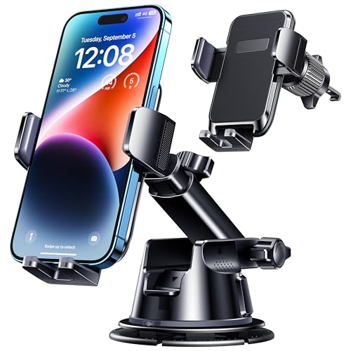 DOLYOFG Car Phone Holder Mount, [Military-Grade Suction & Super Sturdy Base] 3 in 1 Universal Phone Mount for Car Dashboard Windshield Air Vent Dash Pad Car Mount for iPhone Android Smartphone - style: 3 in 1